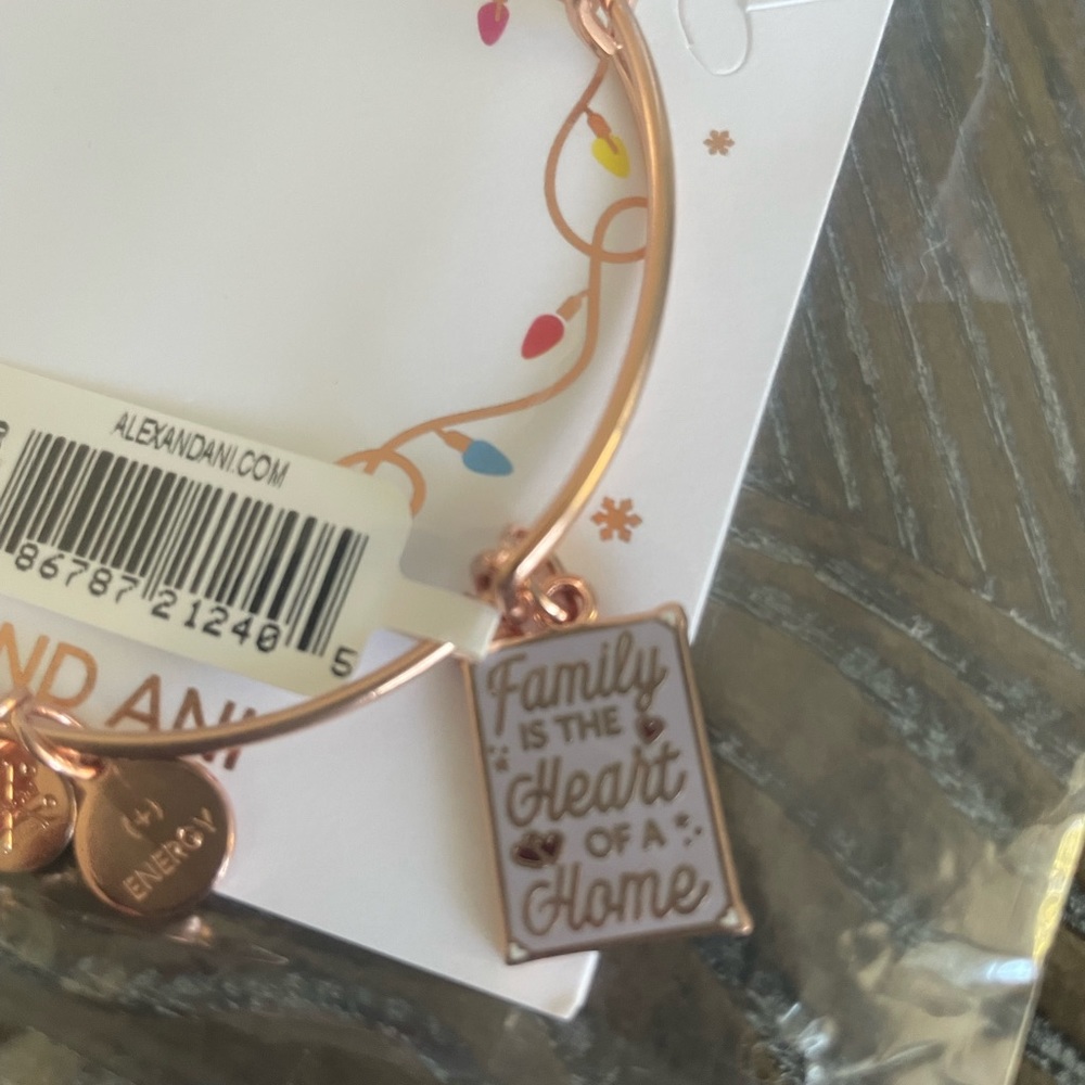 NIP Alex and Ani Rose Gold Family is the Heart of the Home Charm Bangle